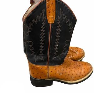 🤠 Vintage Old West Ostrich Leather Cowboy Boots 🤠